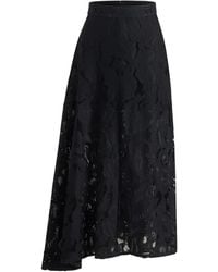 Patou - Asymmetric Lace Midi Skirt - Lyst