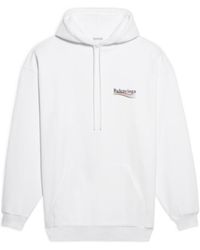 Balenciaga - Felpa Con Cappuccio Political Campaign Hoodie Large Fit Da Donna - Lyst