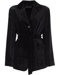 Weekend by Maxmara - Wkirecente Belted Velvet Blazer - Lyst