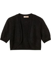 Twinset - Cropped Open-Front Knitted Jacket - Lyst