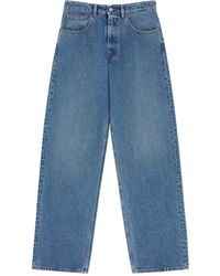 MM6 by Maison Margiela - Logo Patch Straight-Leg Jeans - Lyst