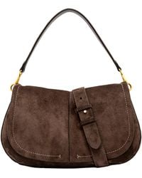 Gianni Chiarini - Helena Suede-Effect Buckle-Detail Shoulder Bag - Lyst