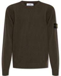 Stone Island - Logo Patch Crewneck Jumper - Lyst