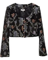 Chloé - Floral-Brocade Woven Cropped Jacket - Lyst