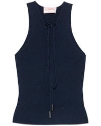 Iceberg - Lace-Up Ribbed-Knit Tank Top - Lyst