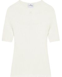 Courreges - Courrèges Logo Embroidered Ribbed-Knit Top - Lyst