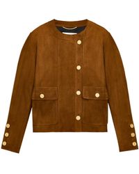 Saint Laurent - Suede Cassandre-Button Jacket - Lyst