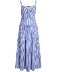 Ralph Lauren - Lauren Striped Wrap Cotton Dress - Lyst