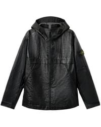 Stone Island - Zip-Up Leather Jacket - Lyst