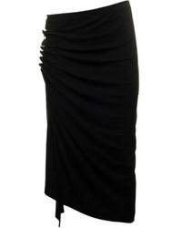 Rabanne - Asymmetric High Waist Midi Skirt - Lyst