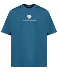 Versace - Logo Embroidered Crewneck T-Shirt - Lyst