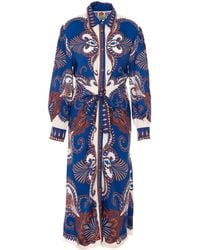 FARM Rio - Arabesque Belted Printed Lenzing Ecovero Midi Shirt Dress - Lyst