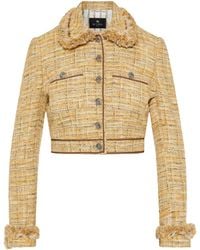 Etro - Cropped Tweed Fringe-Trim Jacket - Lyst
