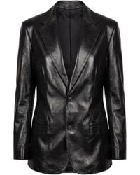 Gucci - Long Sleeve Leather Blazer - Lyst