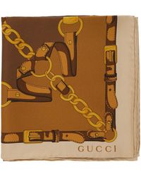 Gucci - Chain-Print Square Scarf - Lyst