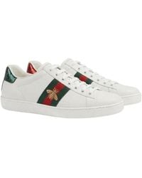 Gucci - Ace Embroidered Leather Sneaker - Lyst