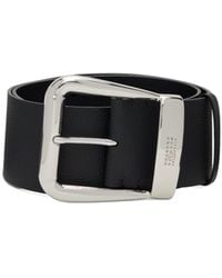 MM6 by Maison Margiela - Logo-Engraved Leather Belt - Lyst