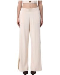 Elisabetta Franchi - Side-Stripe Logo-Patch Trousers - Lyst