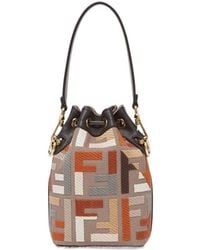 Fendi - Multicolour Canvas Mini-Bag With Ff Embroidery - Lyst