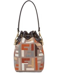 Fendi - Multicolour Canvas Mini-Bag With Ff Embroidery - Lyst