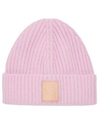 Loewe - Logo Patch Knitted Beanie - Lyst