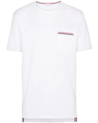 Thom Browne - Striped Trim Pocket T-Shirt - Lyst