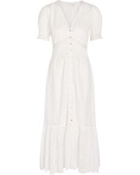 LoveShackFancy - Cut-Out Embroidered Dress - Lyst