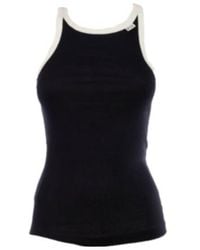 Prada - Ribbed-Knit Logo-Patch Vest Top - Lyst