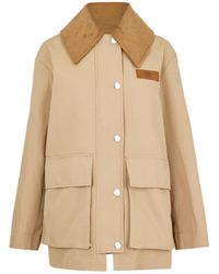 Ganni - Camel Twill Midi Jacket - Lyst
