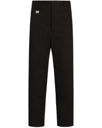 Dolce & Gabbana - Logo Plaque Straight-Leg Trousers - Lyst
