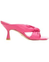 Stuart Weitzman - Slip-On Square-Toe Sandals - Lyst