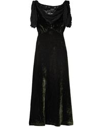 Sea - Norabelle Lace-Trimmed Crushed-Velvet Maxi Dress - Lyst