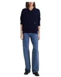 Sporty & Rich - V-Neck Embroidered-Logo Sweater - Lyst