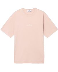 Stone Island - Logo Embroidered Crewneck T-Shirt - Lyst