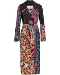 Dries Van Noten - Double-Breasted Printed Trench Coat - Lyst