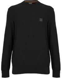 BOSS - Anion Cotton Cashmere Long Sleeve Crew Neck Jumper - Lyst