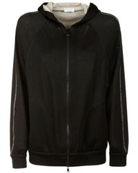 Brunello Cucinelli - Trim Embellished Zipped Hoodie - Lyst
