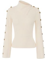 Elisabetta Franchi - Knit Pullover With Jewel Buttons - Lyst