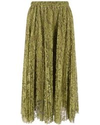 Ermanno Scervino - Floral-Lace Pleated Midi Skirt - Lyst