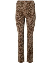 Mother - The Hustler Flood Leopard-Print Cotton-Blend Corduroy High-Rise Flared Pants - Lyst