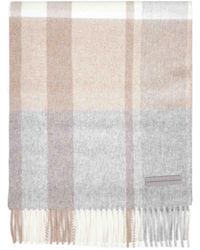 ZEGNA - Checked Fringed Knitted Scarf - Lyst