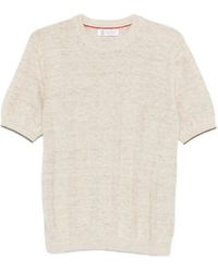Brunello Cucinelli - Ribbed Short-Sleeve T-Shirt - Lyst