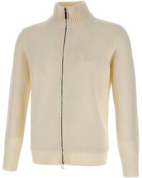 Kangra Cashmere - Kangra Ribbed Zip-Up Stand Collar Cardigan - Lyst