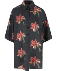 Valentino - Floral Printed Short-Sleeved Shirt - Lyst