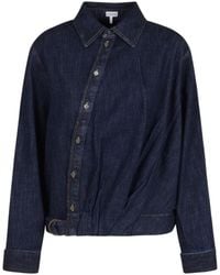 Loewe - Cotton-Blend Draped Shirt - Lyst