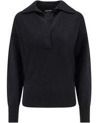Tom Ford - Monogram Embroidered Knitted Jumper - Lyst