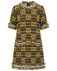 Gucci - Gg Motif Short-Sleeved Dress - Lyst