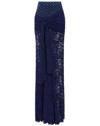 Rabanne - Rabanne Draped Lace Maxi Skirt - Lyst