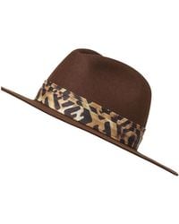 Fendi - Logo Leopard Printed Felt Hat - Lyst