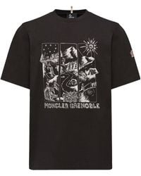 Moncler - Mountain Landscape Print Cotton T-Shirt - Lyst